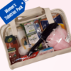 Photo of a toiletry bag with womens toiletries.